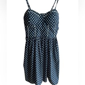 American Rag Size Medium Navy White Polka Dot Short Mini Sundress